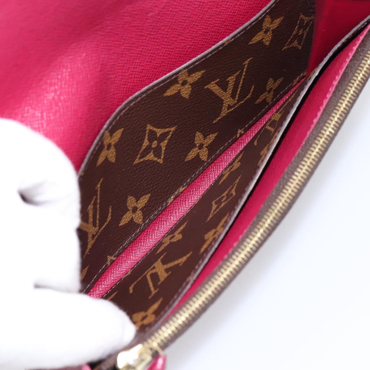 LOUIS VUITTON Monogram Portefeuille Emilie Wallet Fuchsia M60697 Auth BA15262