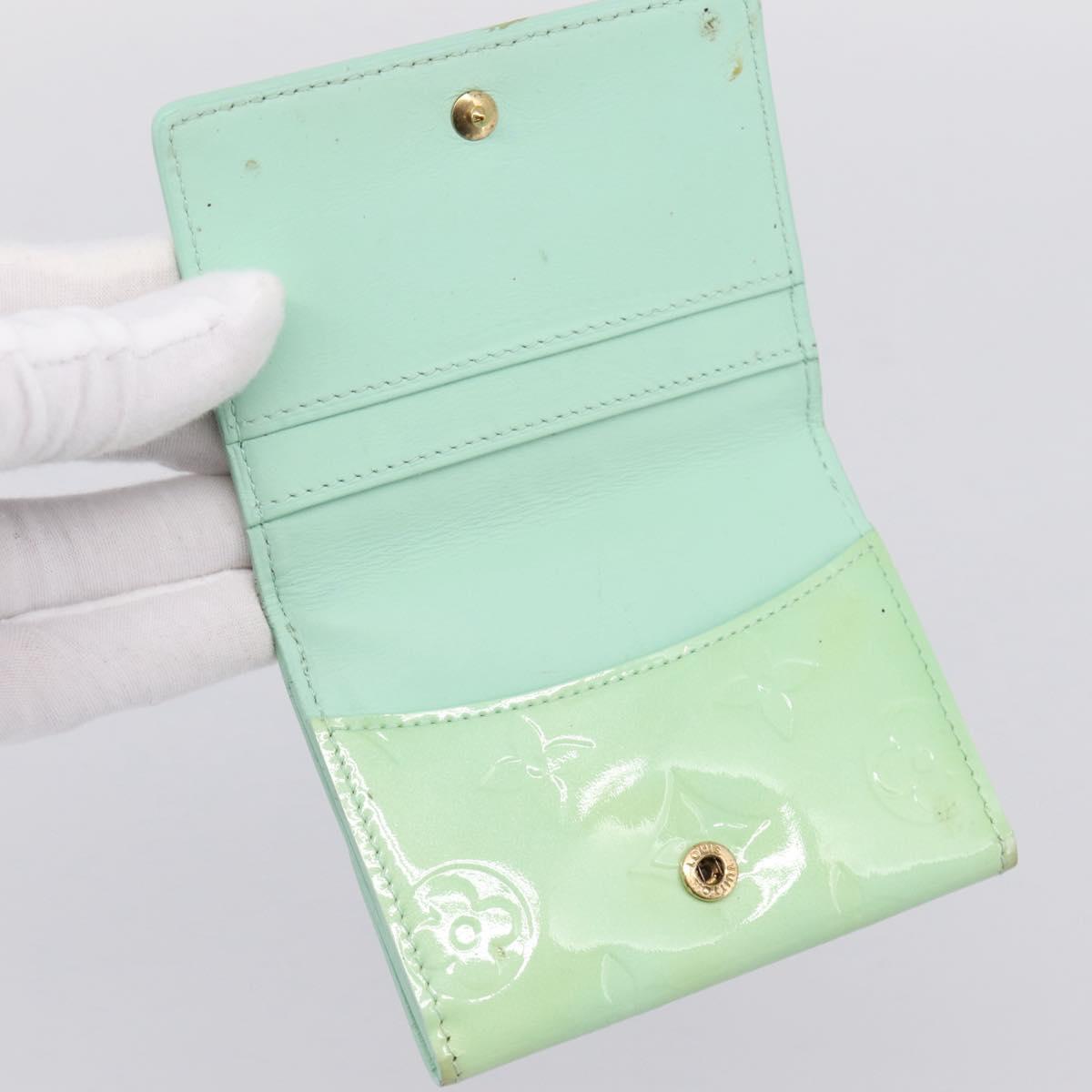 LOUIS VUITTON Monogram Vernis Ludlow Coin Purse Peppermint M91321 Auth BA15263