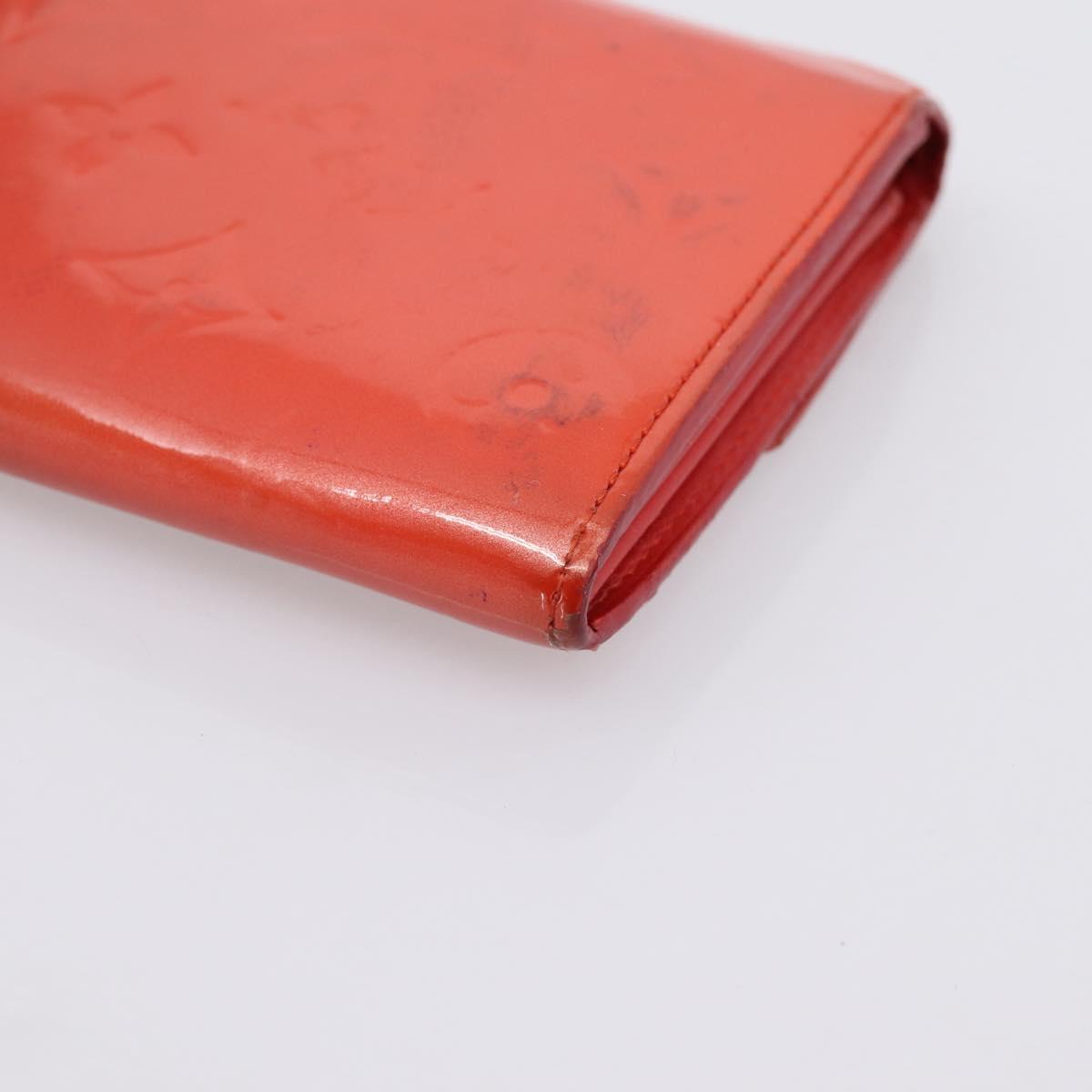 LOUIS VUITTON Vernis Portefeuille Sarah Wallet Orenge Sunset M93634 Auth BA15265