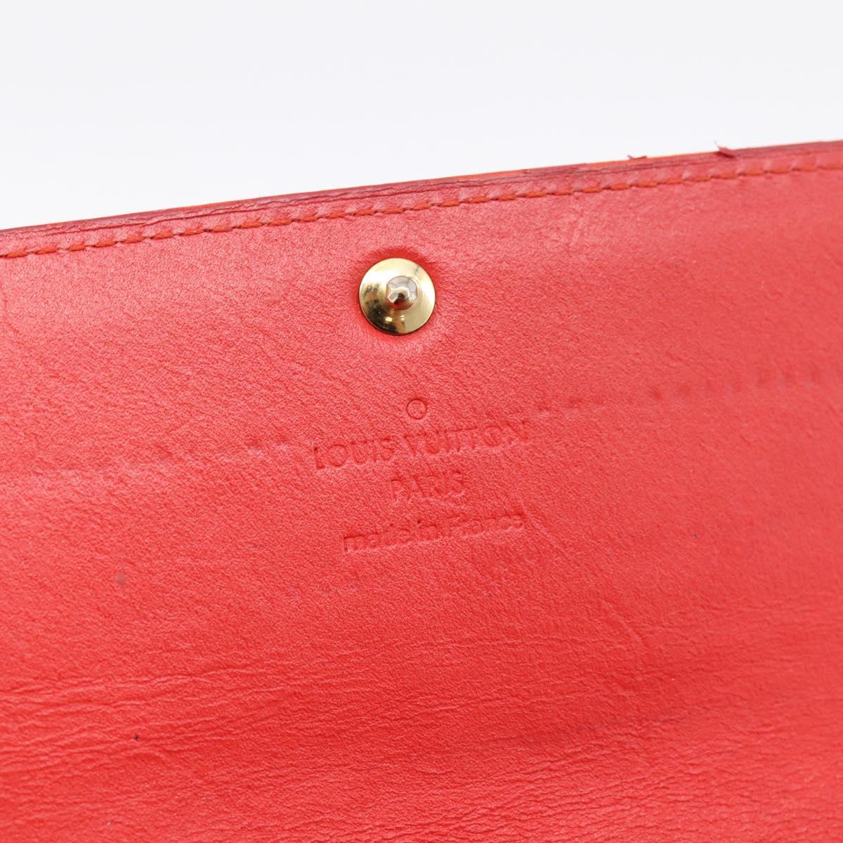 LOUIS VUITTON Vernis Portefeuille Sarah Wallet Orenge Sunset M93634 Auth BA15265