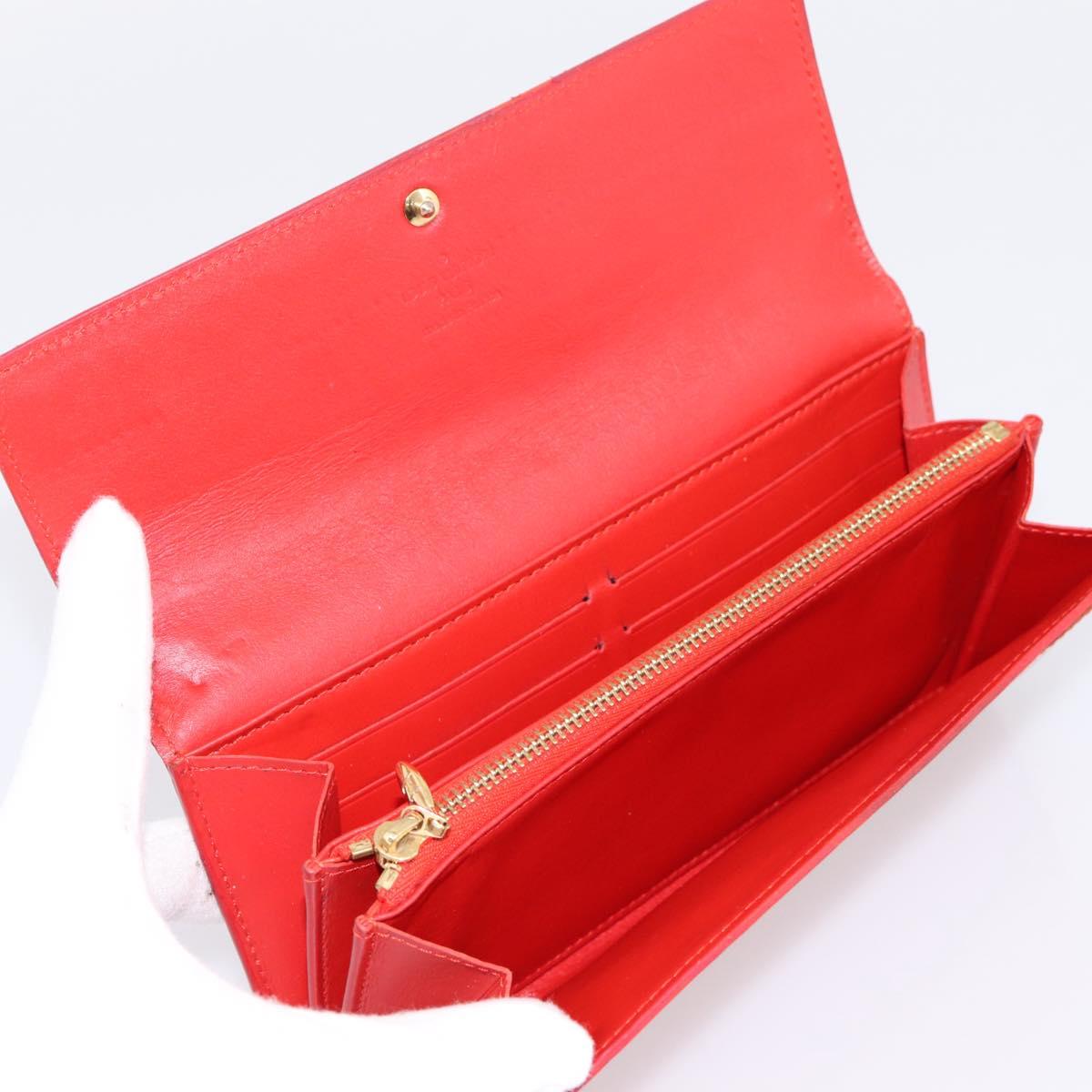 LOUIS VUITTON Vernis Portefeuille Sarah Wallet Orenge Sunset M93634 Auth BA15265