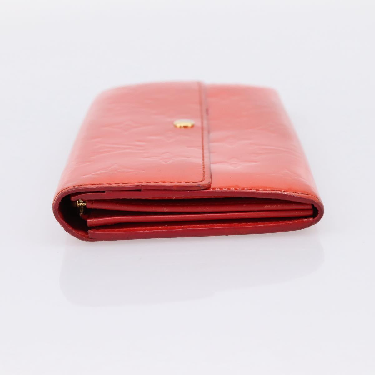 LOUIS VUITTON Vernis Portefeuille Sarah Wallet Orenge Sunset M93634 Auth BA15265