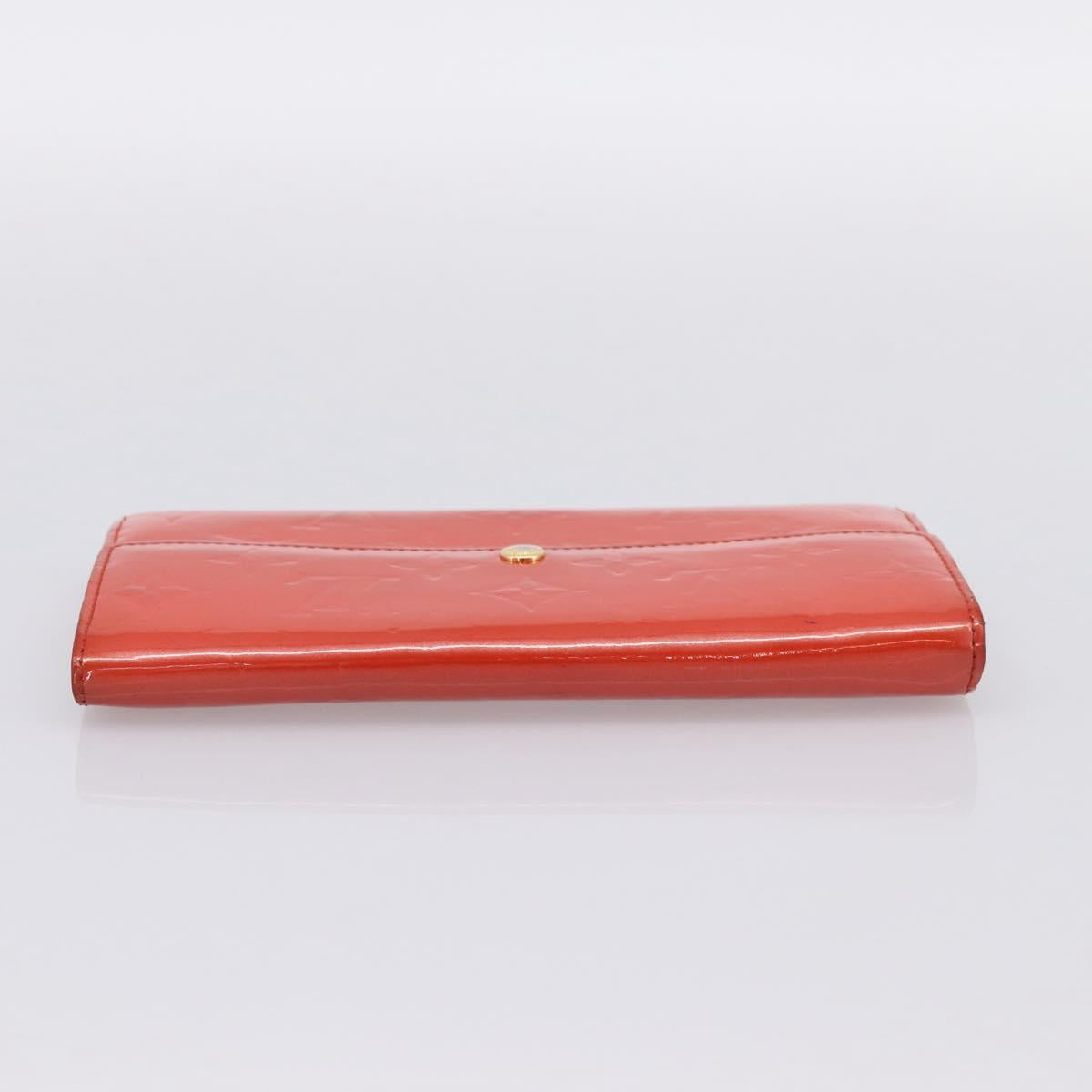 LOUIS VUITTON Vernis Portefeuille Sarah Wallet Orenge Sunset M93634 Auth BA15265