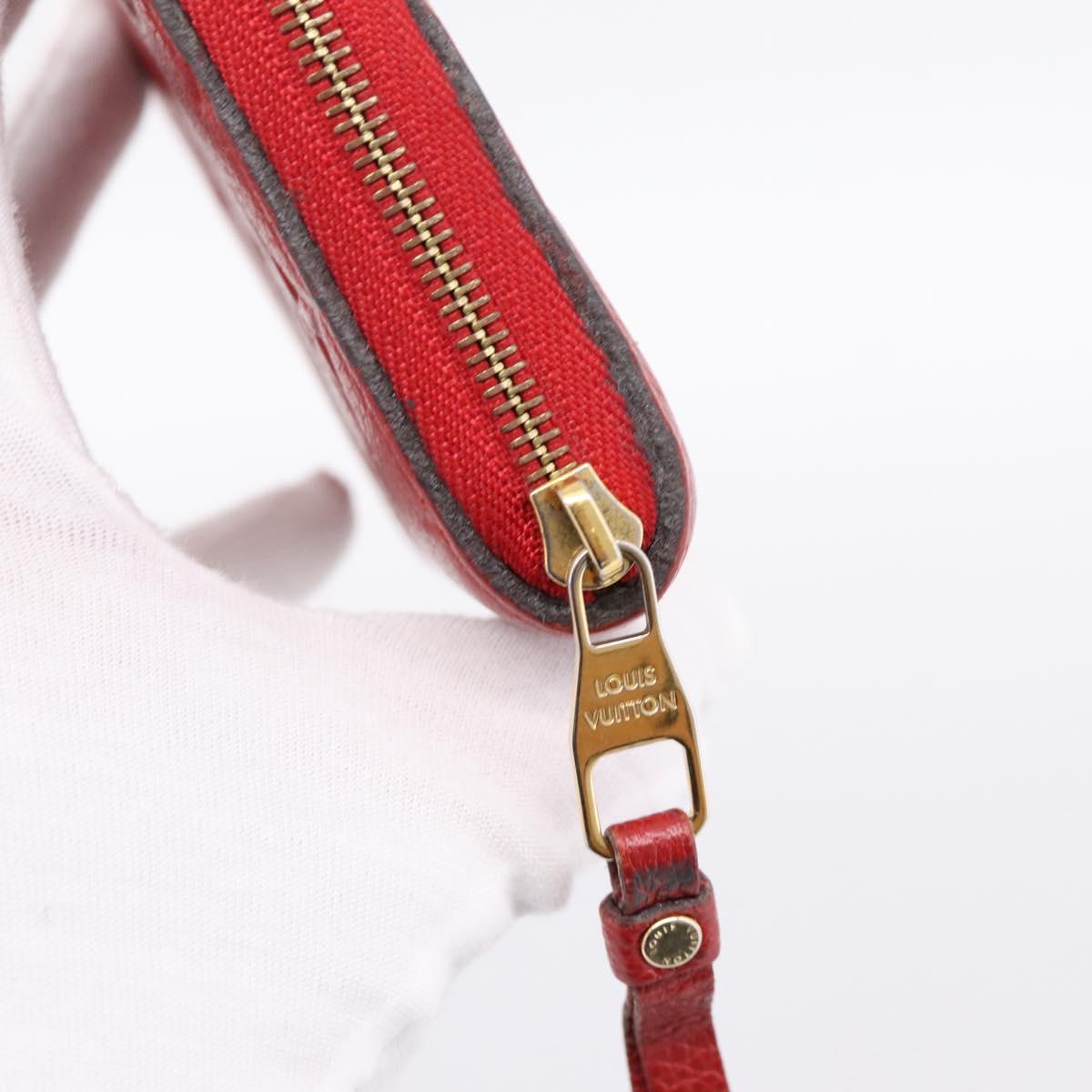 LOUIS VUITTON Monogram Empreinte Zippy Coin Purse Wallet Red M63696 Auth BA15266
