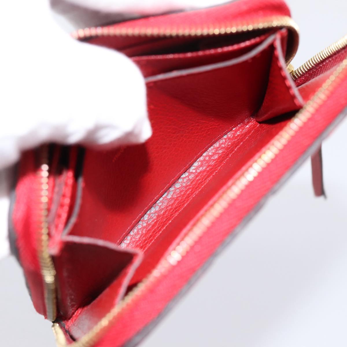 LOUIS VUITTON Monogram Empreinte Zippy Coin Purse Wallet Red M63696 Auth BA15266