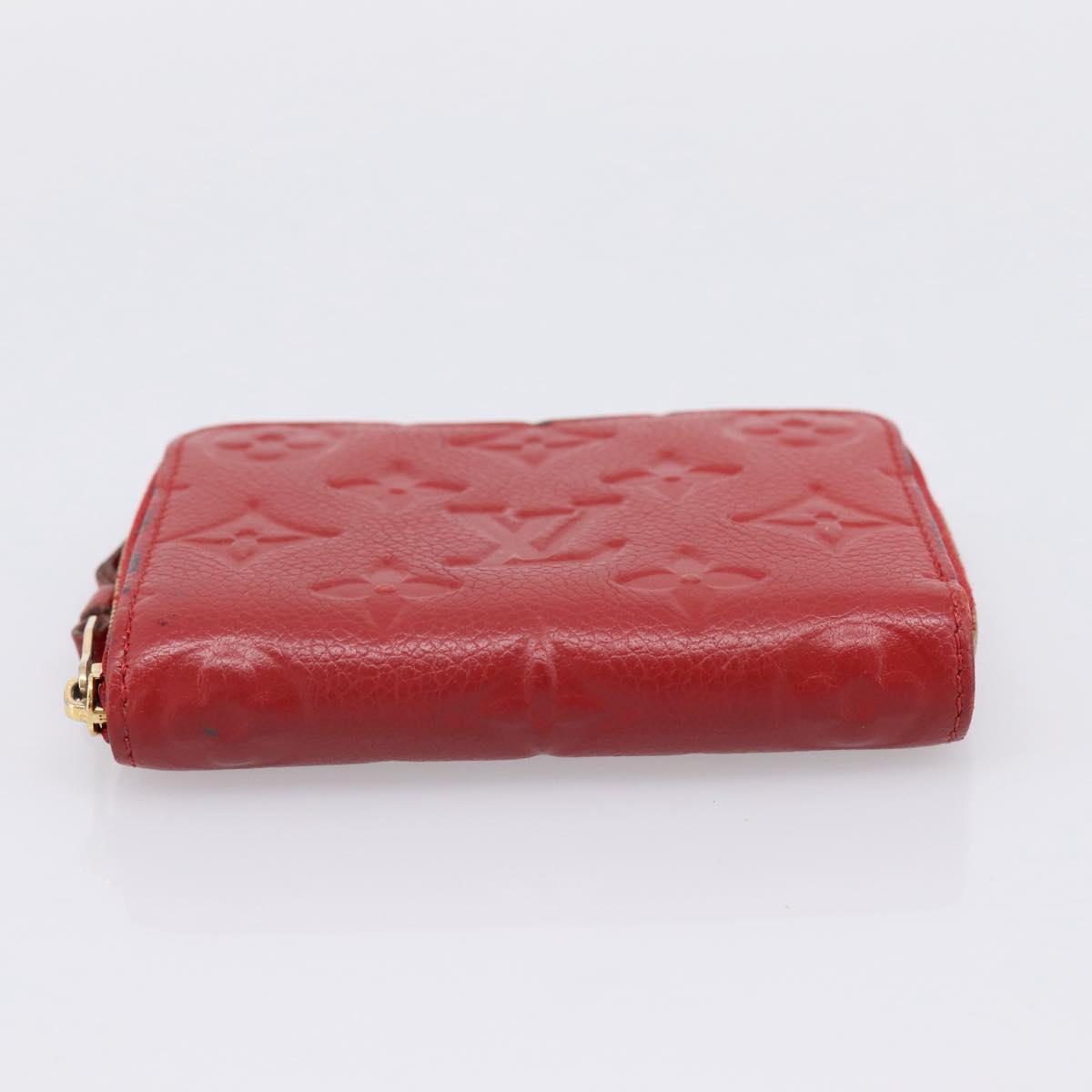 LOUIS VUITTON Monogram Empreinte Zippy Coin Purse Wallet Red M63696 Auth BA15266