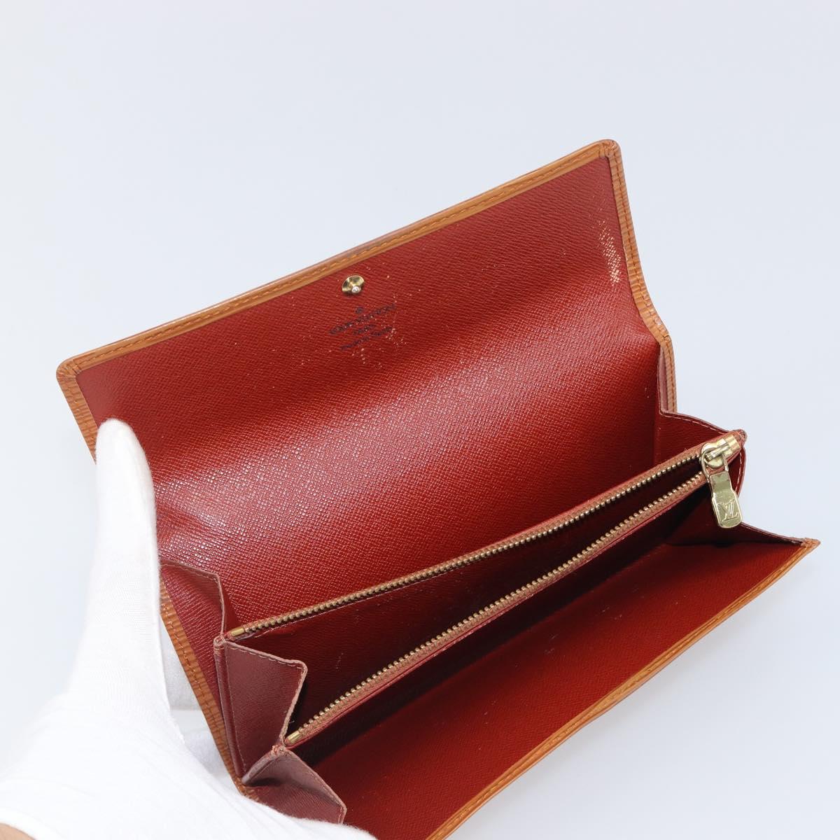 LOUIS VUITTON Epi Wallet 3 Set Red Yellow LV Auth BA15268