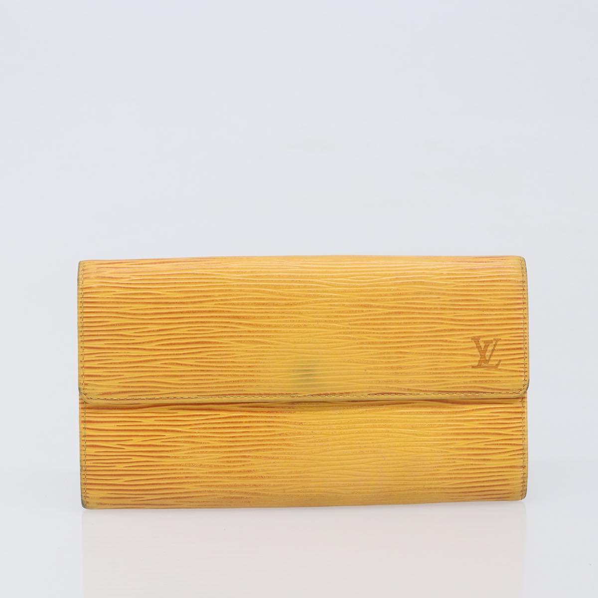 LOUIS VUITTON Epi Wallet 3 Set Red Yellow LV Auth BA15268
