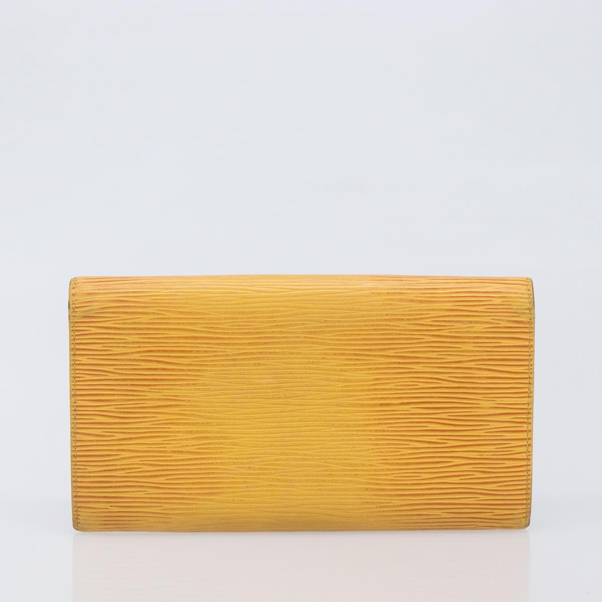 LOUIS VUITTON Epi Wallet 3 Set Red Yellow LV Auth BA15268