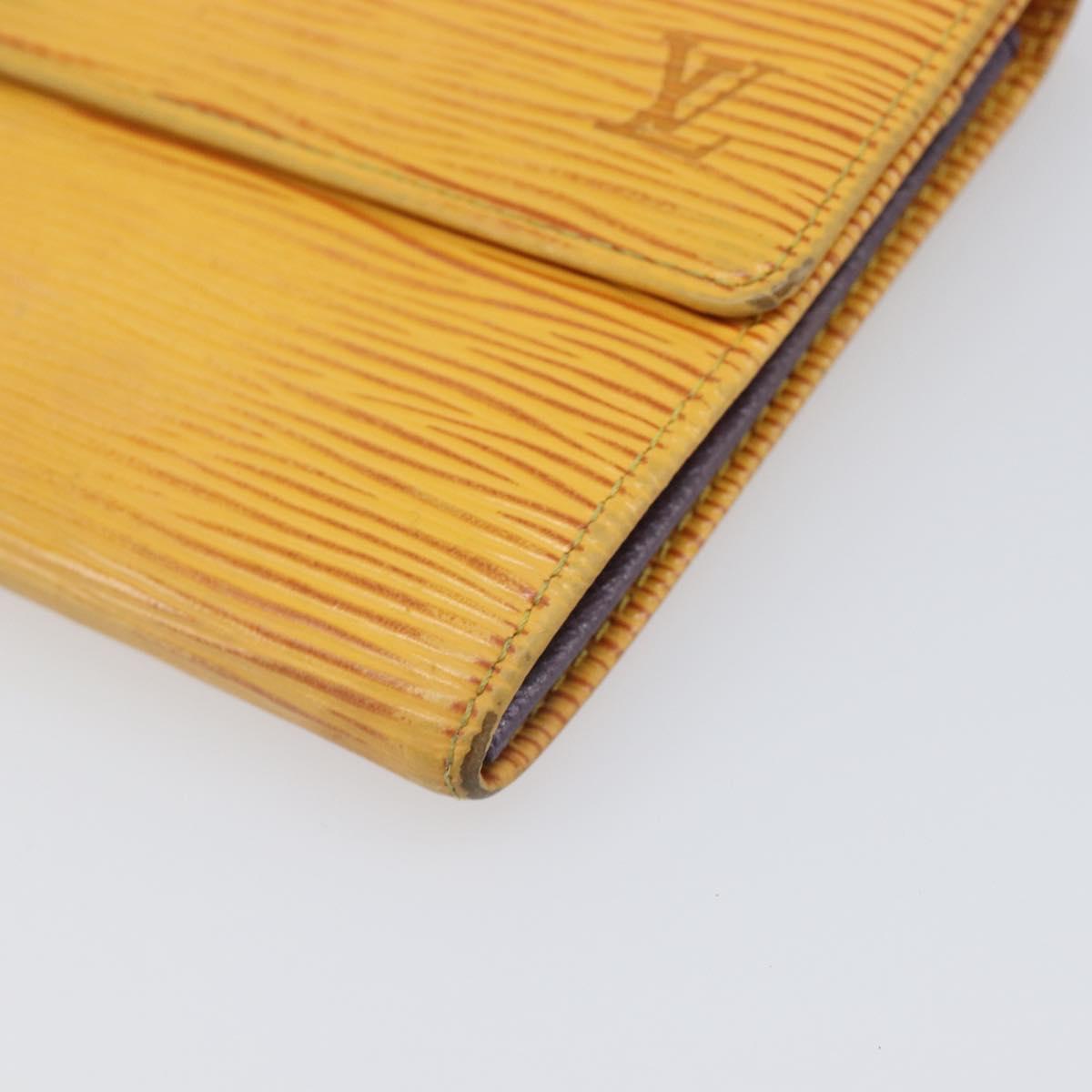 LOUIS VUITTON Epi Wallet 3 Set Red Yellow LV Auth BA15268