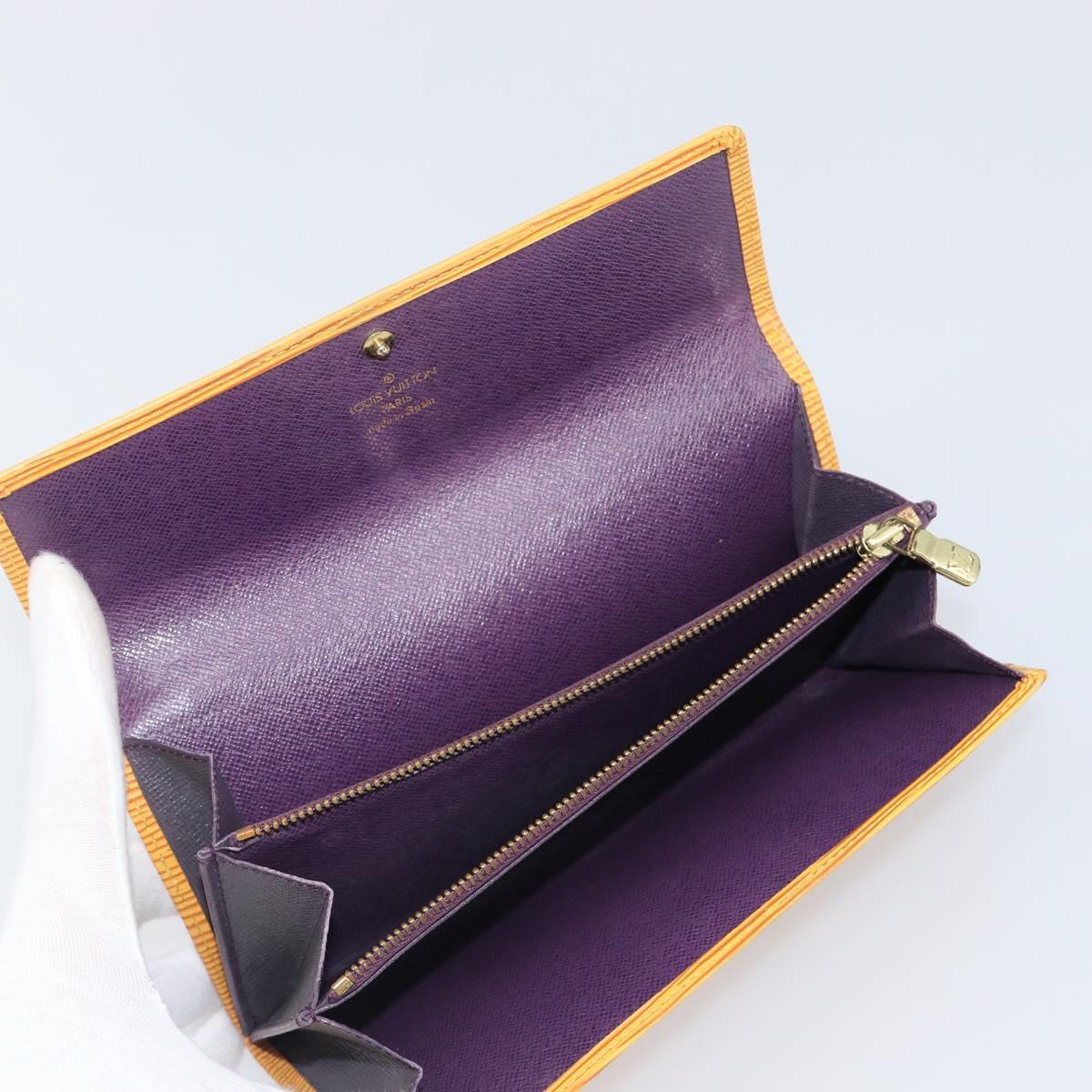 LOUIS VUITTON Epi Wallet 3 Set Red Yellow LV Auth BA15268