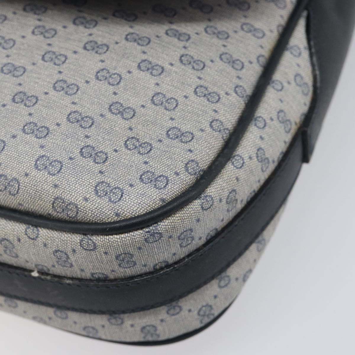 GUCCI Micro GG Supreme Shoulder Bag PVC Navy Gold 001 101 4425 Auth BA15271