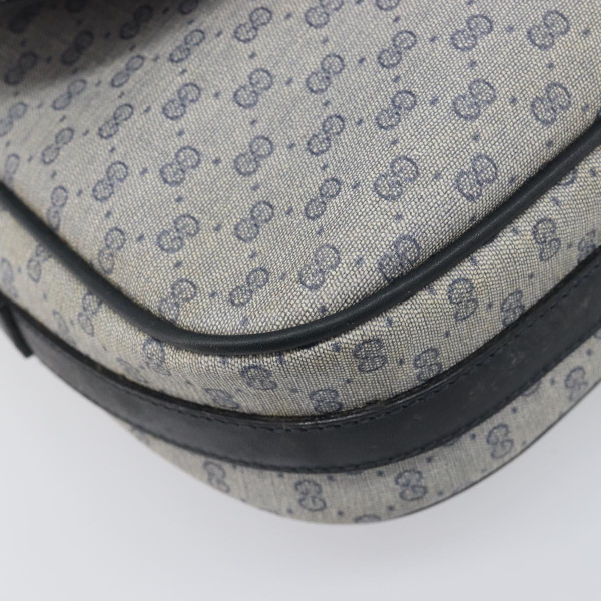 GUCCI Micro GG Supreme Shoulder Bag PVC Navy Gold 001 101 4425 Auth BA15271