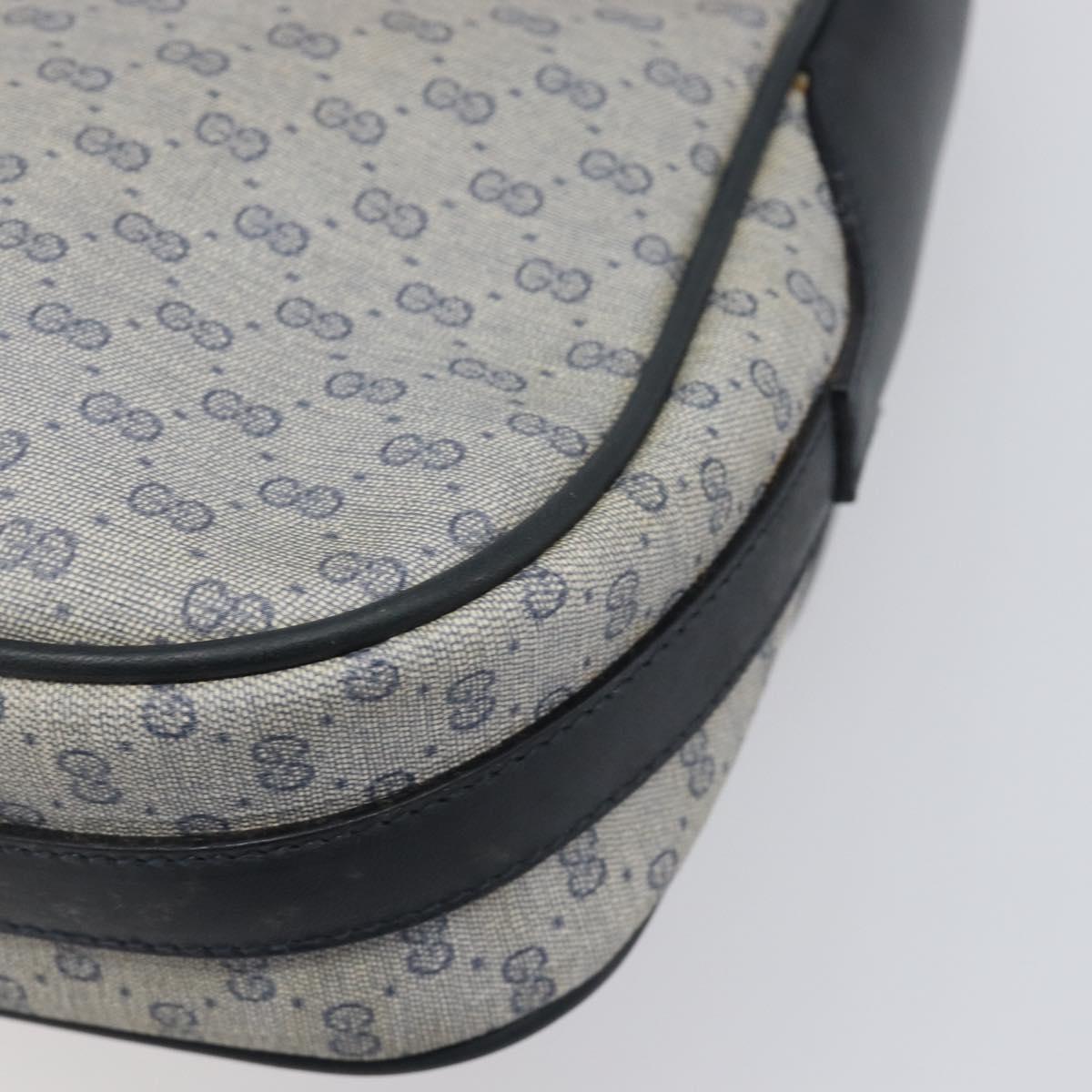 GUCCI Micro GG Supreme Shoulder Bag PVC Navy Gold 001 101 4425 Auth BA15271