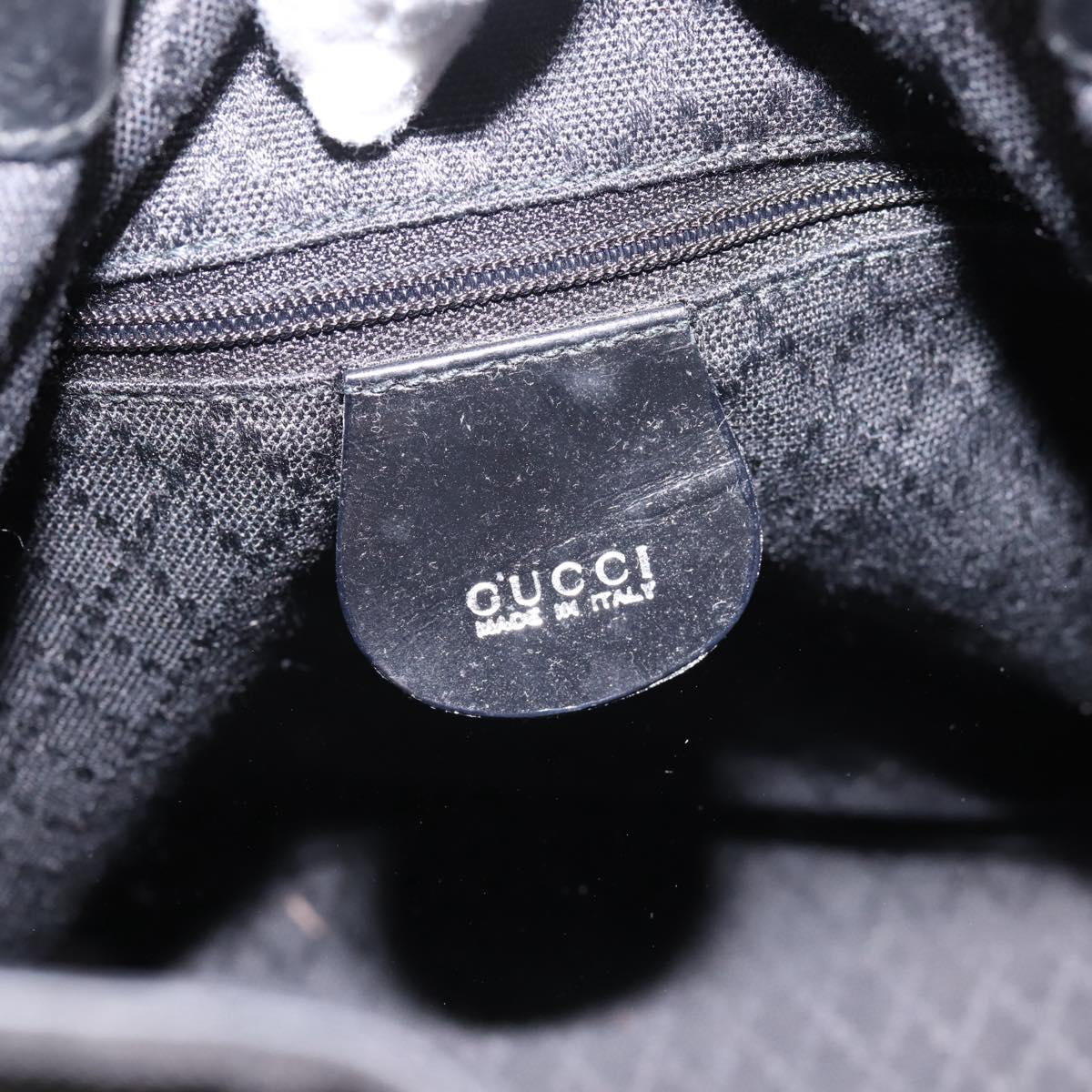 GUCCI Bamboo Hand Bag Nylon Black Silver 001 3754 1657 Auth BA15272