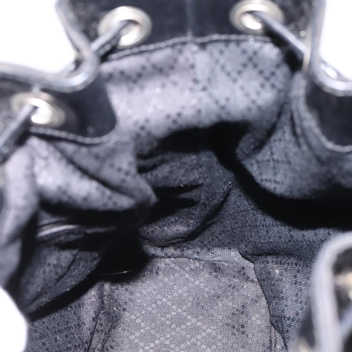 GUCCI Bamboo Hand Bag Nylon Black Silver 001 3754 1657 Auth BA15272
