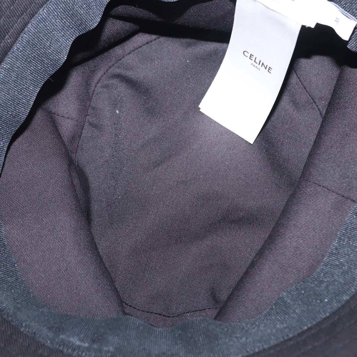 CELINE Bucket Hat Cotton M Black Auth BA15277M