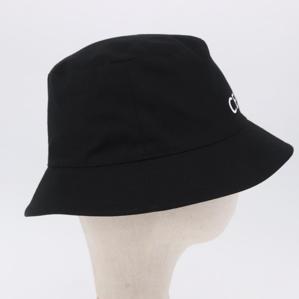CELINE Bucket Hat Cotton M Black Auth BA15277M