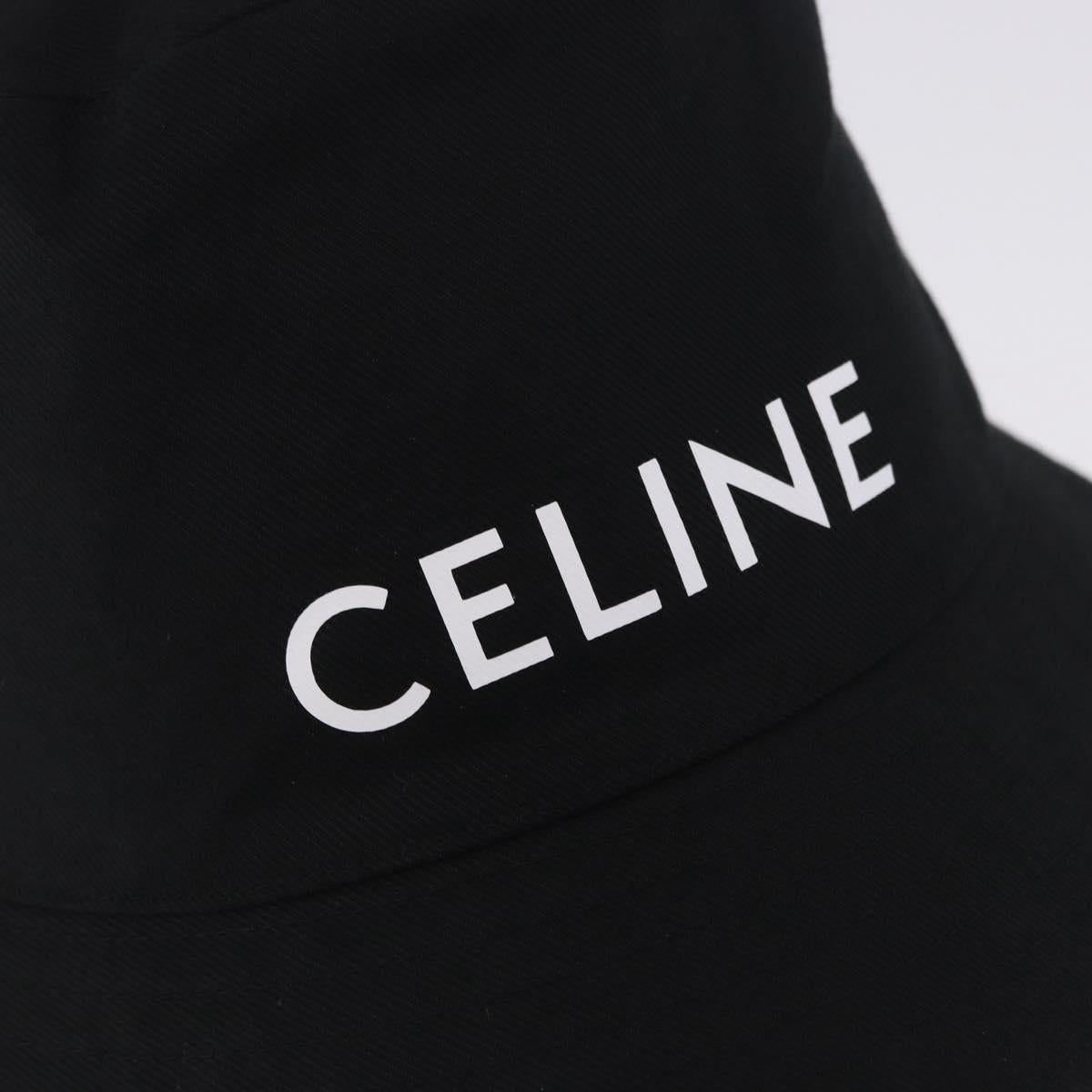 CELINE Bucket Hat Cotton M Black Auth BA15277M