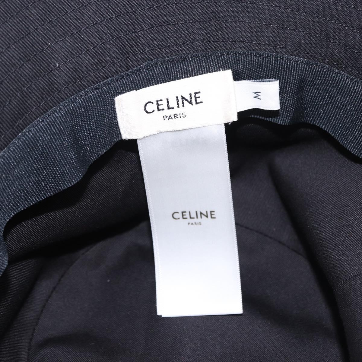 CELINE Bucket Hat Cotton M Black Auth BA15277M