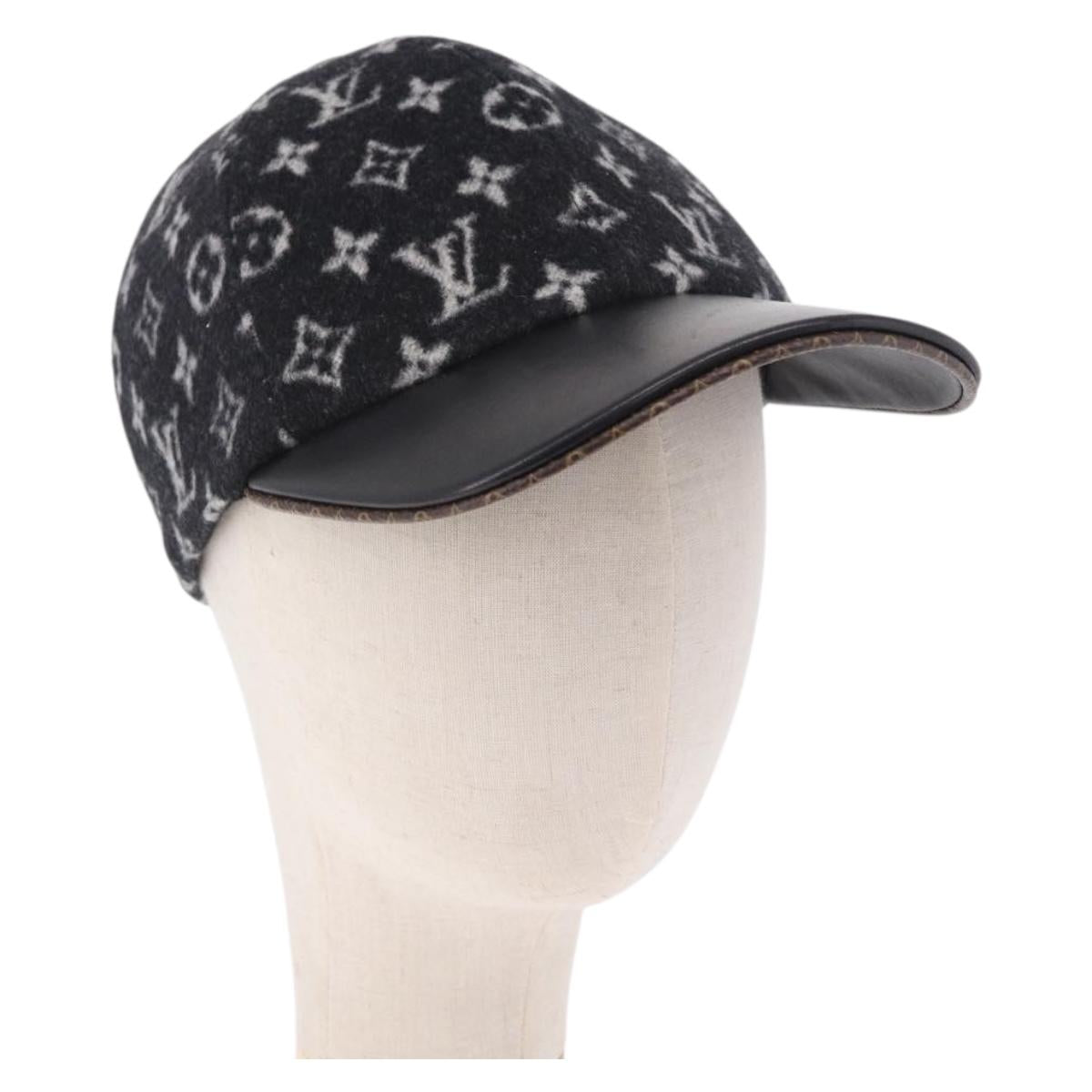 LOUIS VUITTON Monogram Carry on Hat Wool M Black M76712 LV Auth BA15278M