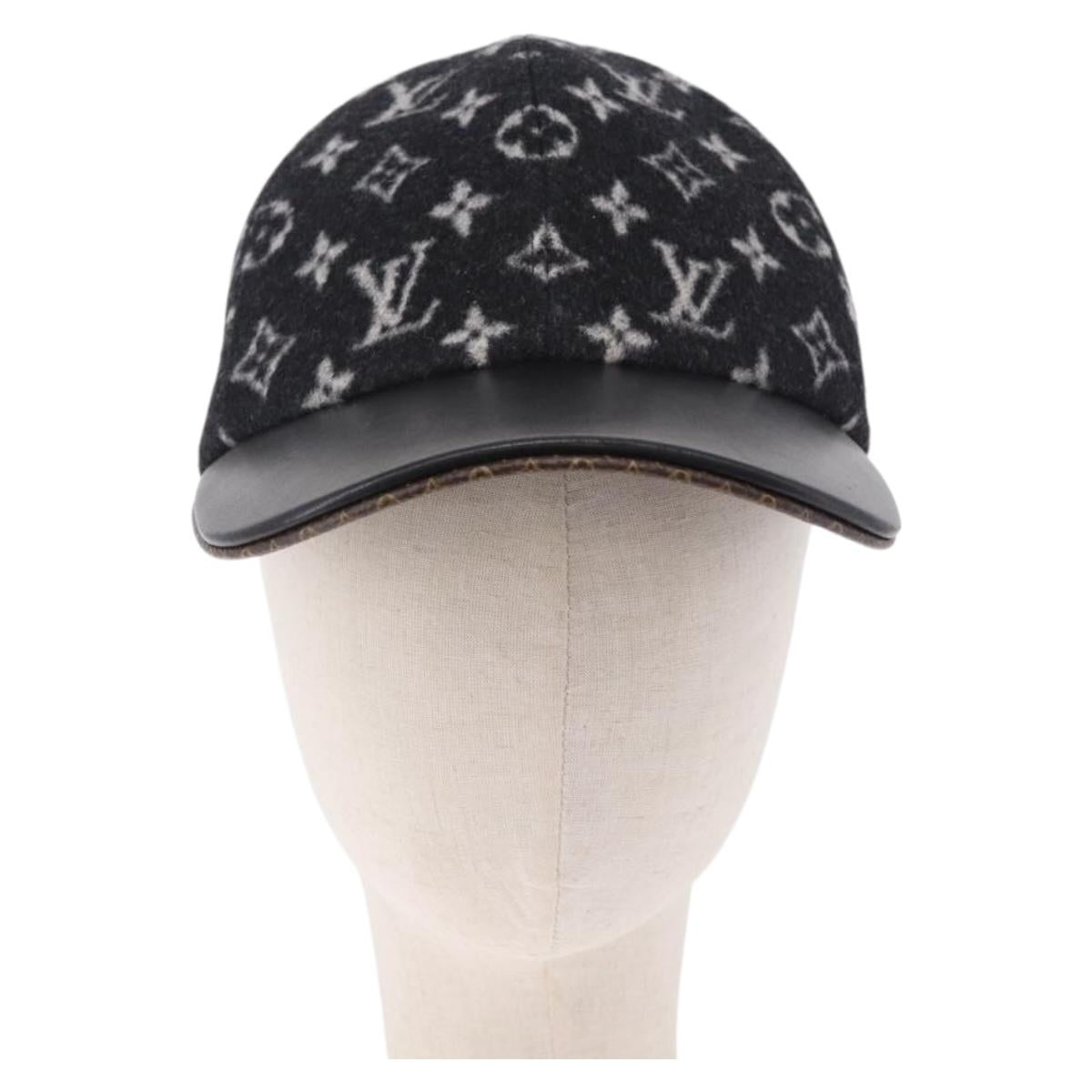 LOUIS VUITTON Monogram Carry on Hat Wool M Black M76712 LV Auth BA15278M