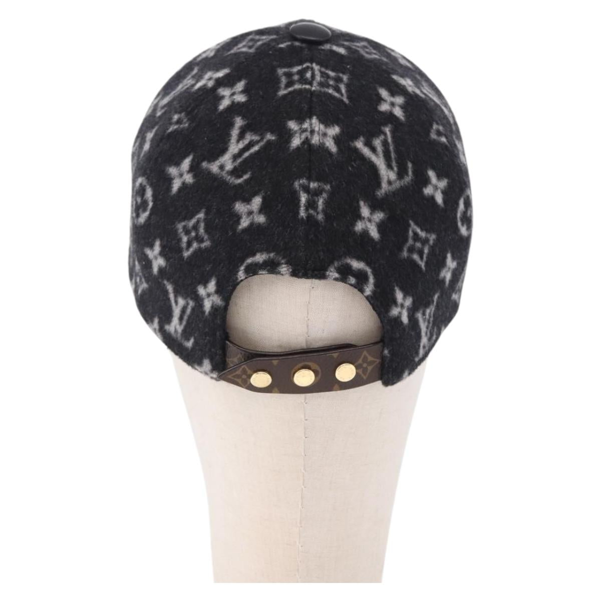 LOUIS VUITTON Monogram Carry on Hat Wool M Black M76712 LV Auth BA15278M