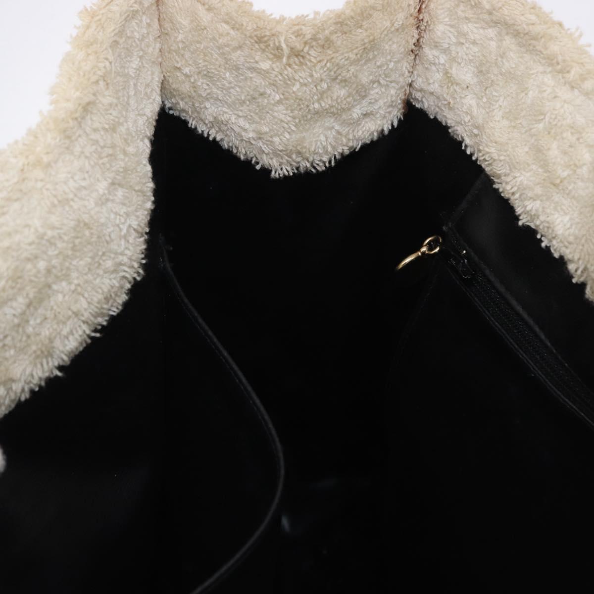 CHANEL COCO Mark Tote Bag Pile White Black CC Auth BA15283
