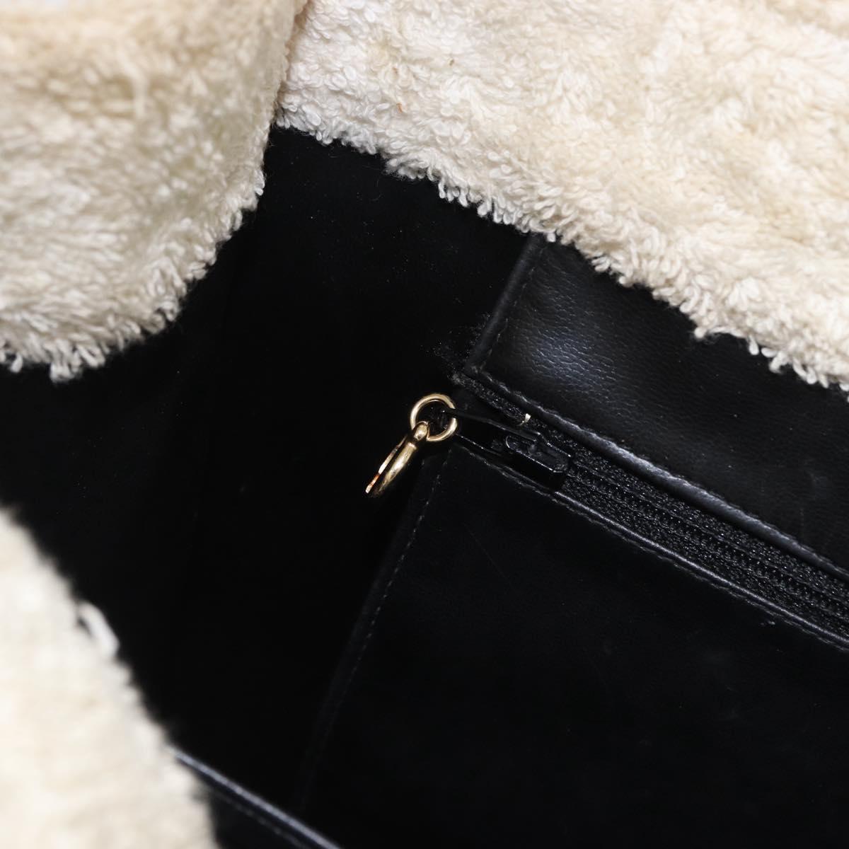 CHANEL COCO Mark Tote Bag Pile White Black CC Auth BA15283
