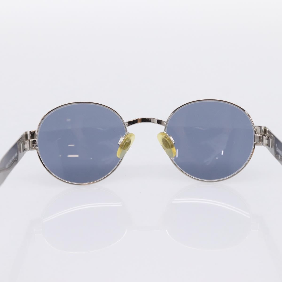 CHANEL Sunglasses Metal Silver Black CC Auth BA15289V