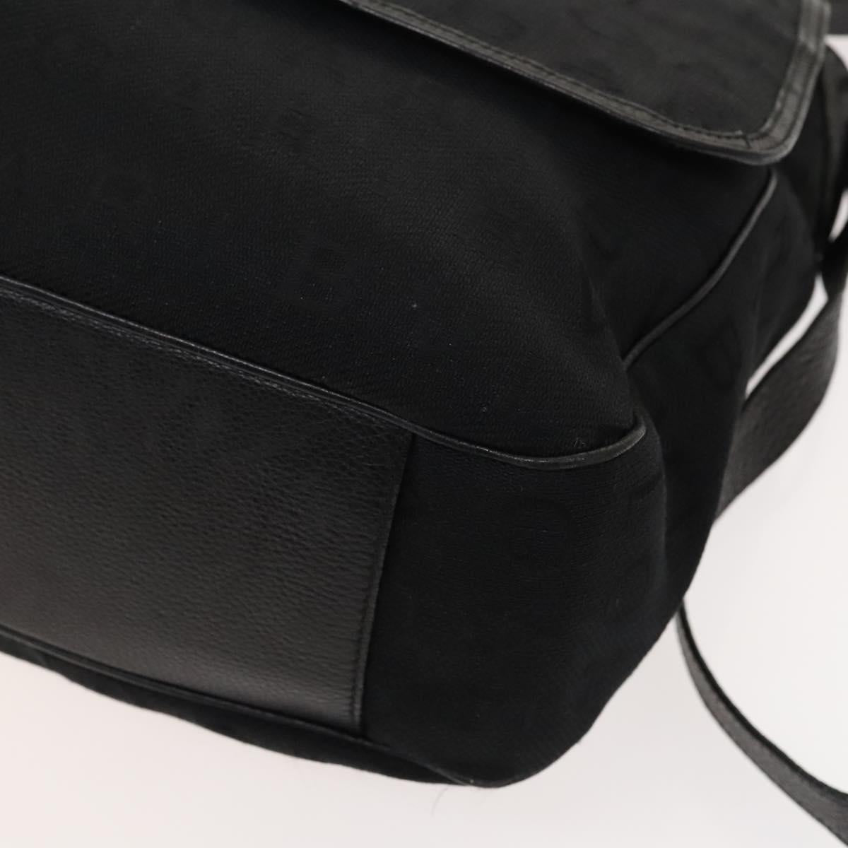 BVLGARI Logo Mania Shoulder Bag Canvas Black Auth BA1529