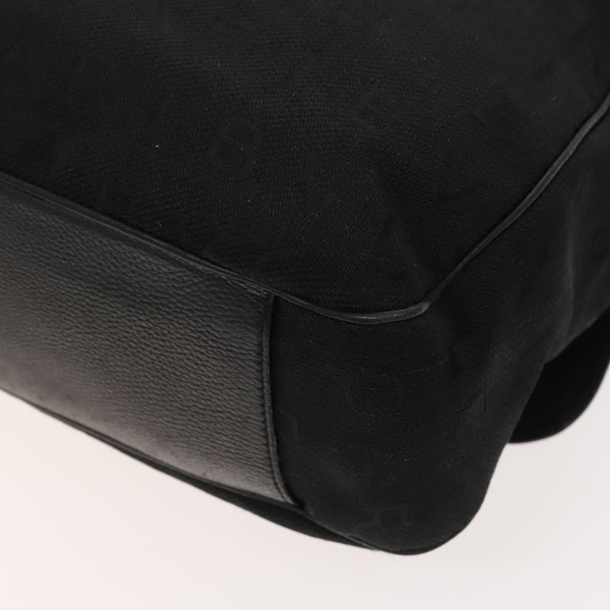 BVLGARI Logo Mania Shoulder Bag Canvas Black Auth BA1529