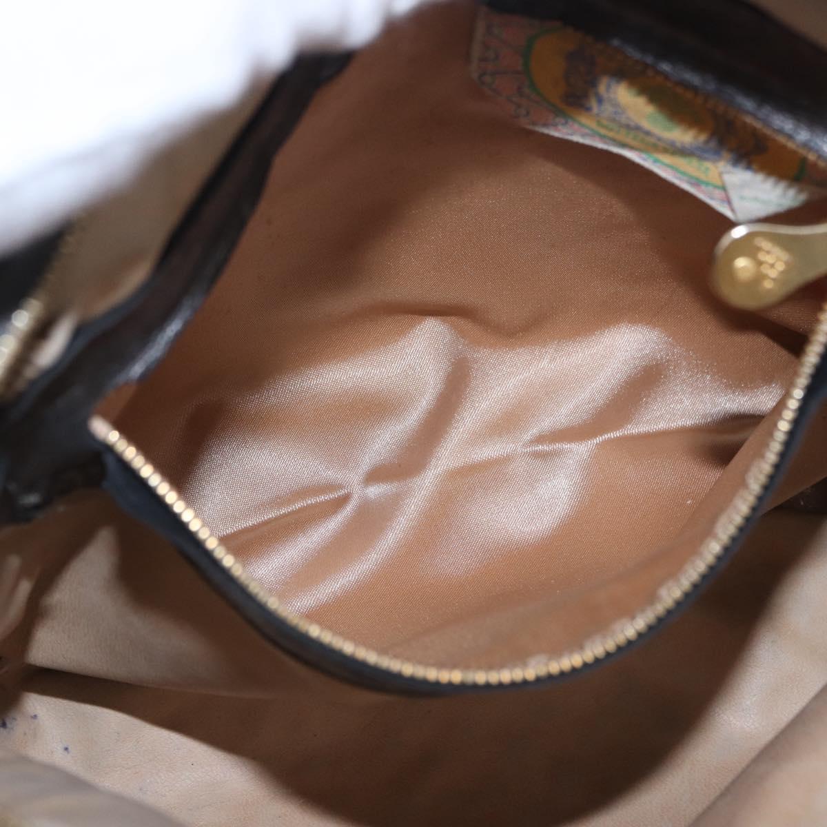 BOTTEGA VENETA INTRECCIATO Shoulder Bag Leather Silver Gold Tone Auth BA15290