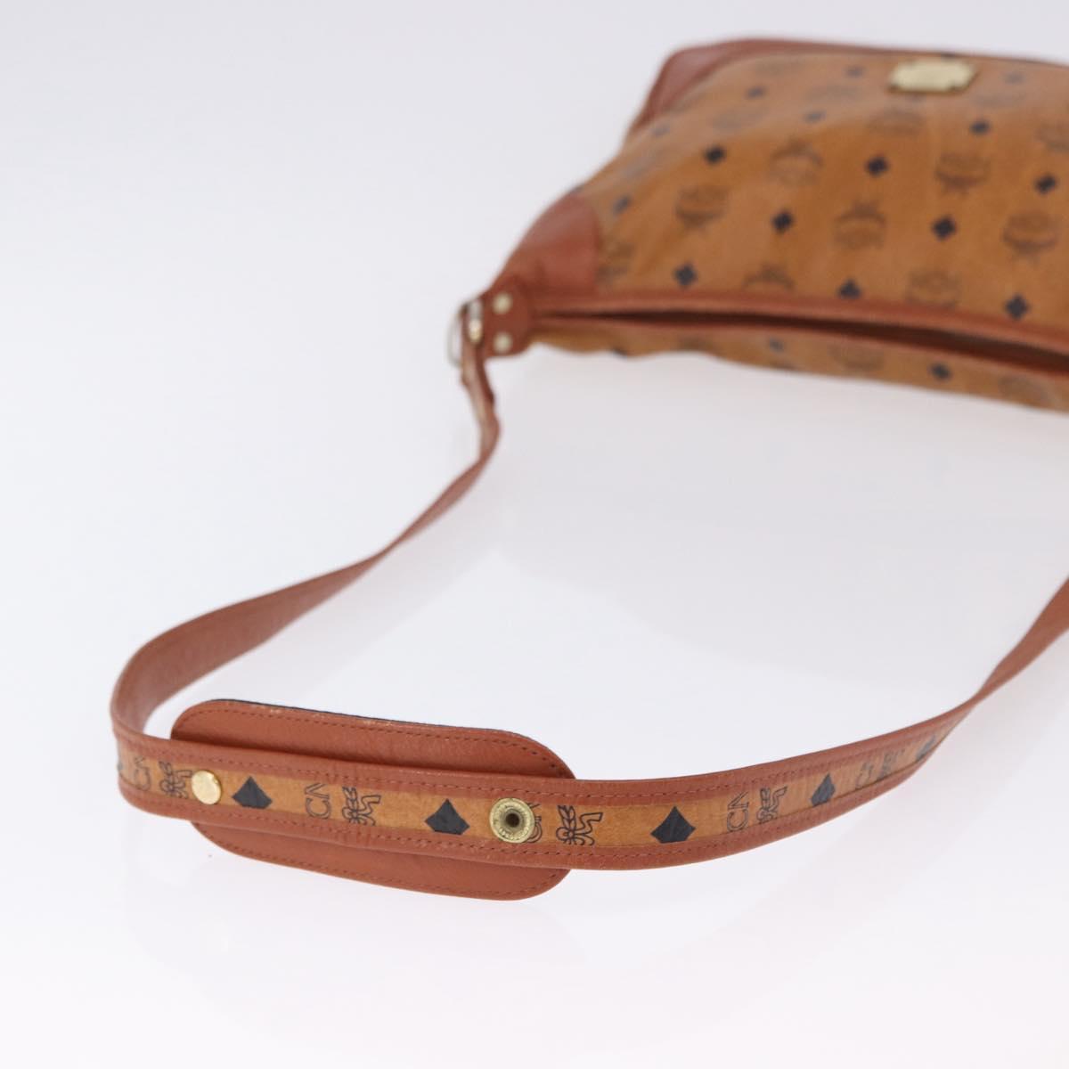 MCM Vicetos Shoulder Bag PVC Leather Brown Gold Tone Auth BA15292