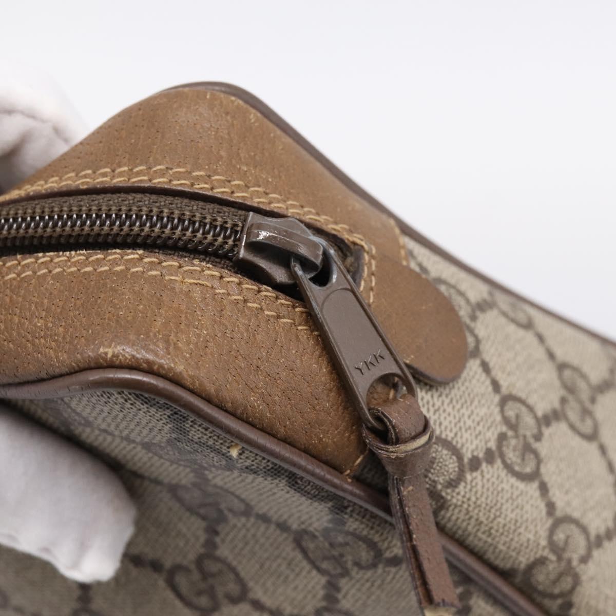 GUCCI GG Supreme Web Sherry Line Clutch Bag PVC Beige 89 01 012 Auth BA15298