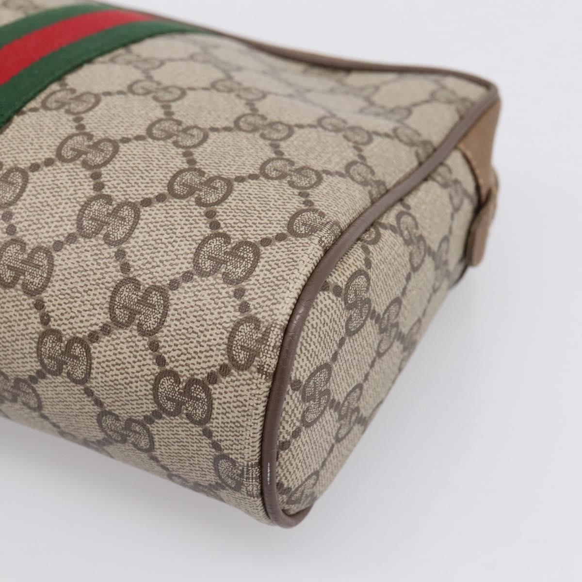 GUCCI GG Supreme Web Sherry Line Clutch Bag PVC Beige 89 01 012 Auth BA15298