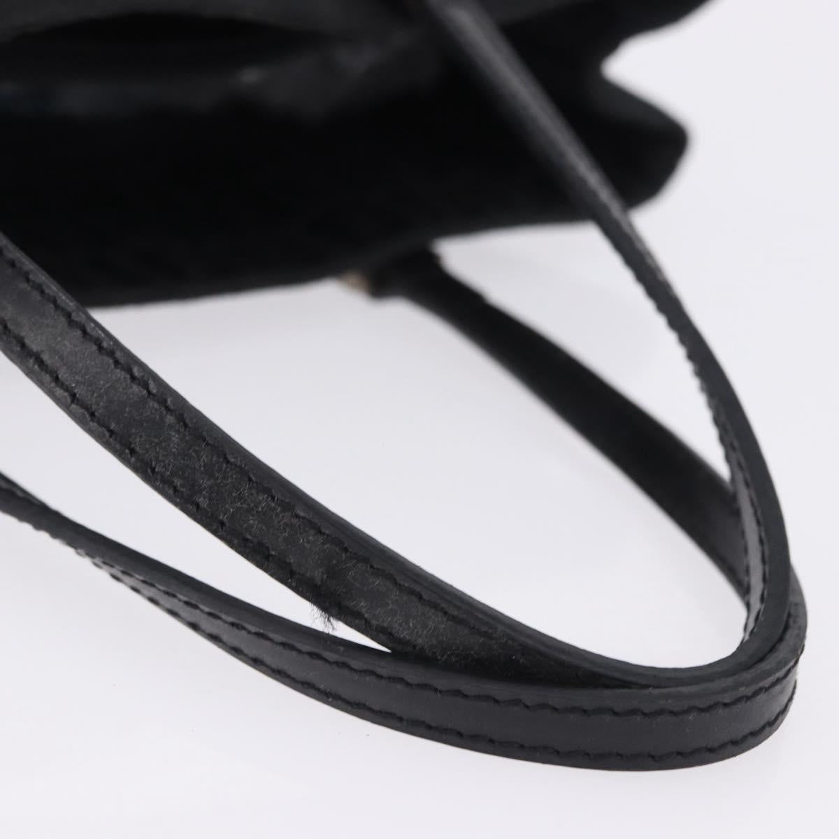 FENDI Zucchino Canvas Hand Bag Black Silver Auth BA15300