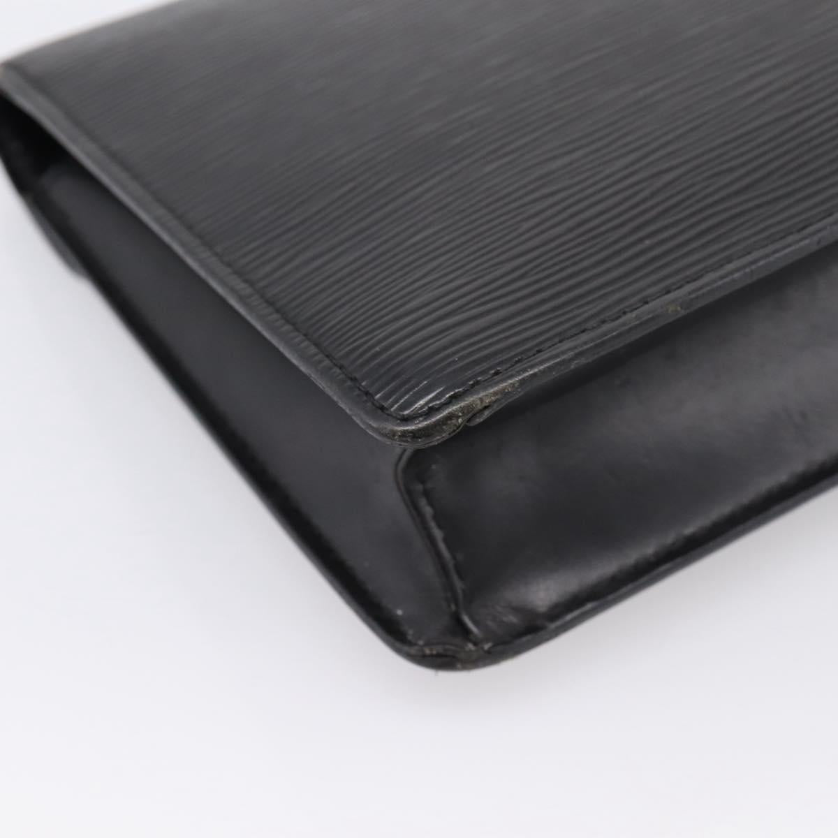 LOUIS VUITTON Epi Sellier Dragonne Clutch Bag Black M52612 LV Auth BA15301