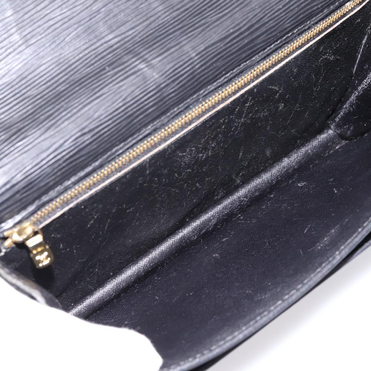 LOUIS VUITTON Epi Sellier Dragonne Clutch Bag Black M52612 LV Auth BA15301