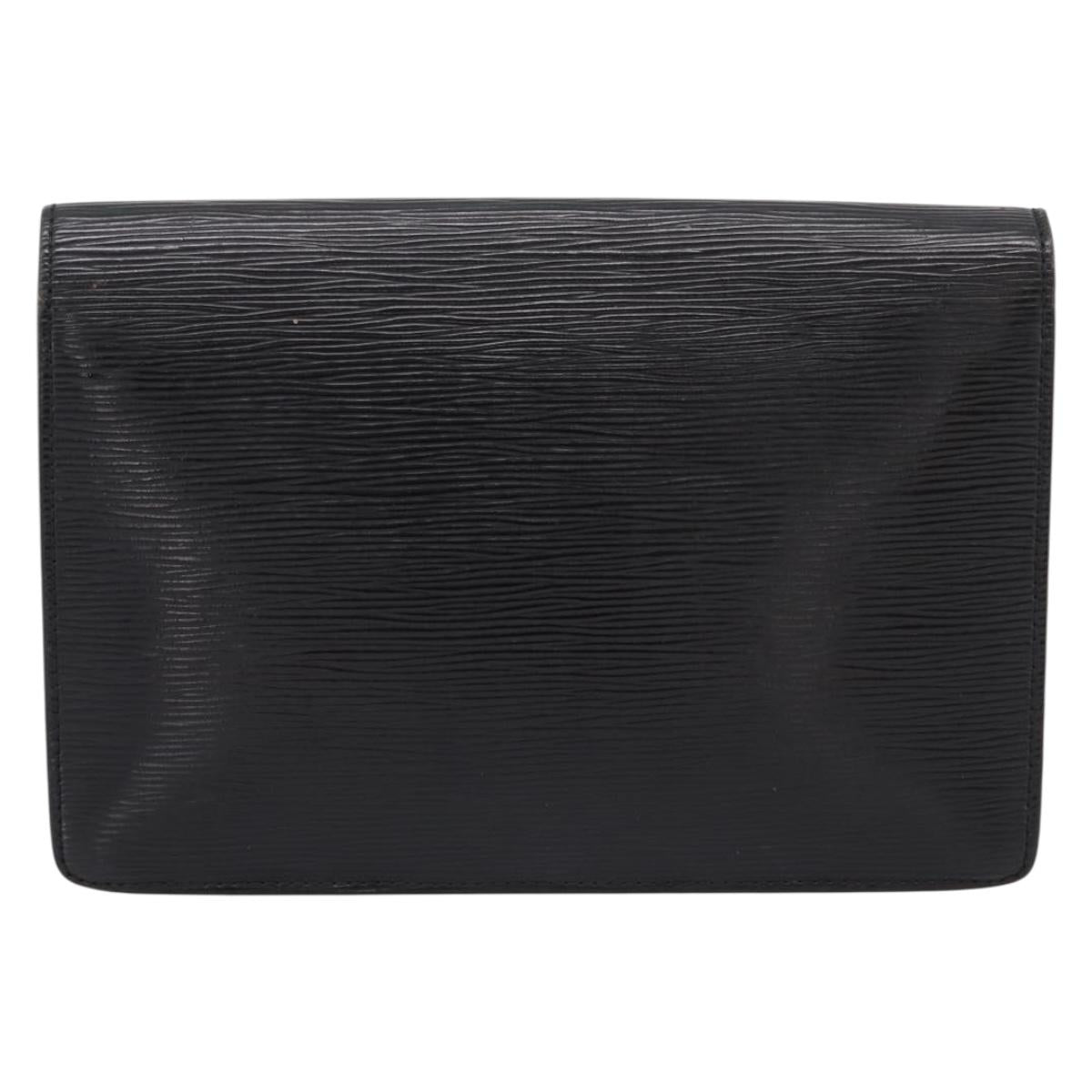 LOUIS VUITTON Epi Sellier Dragonne Clutch Bag Black M52612 LV Auth BA15301
