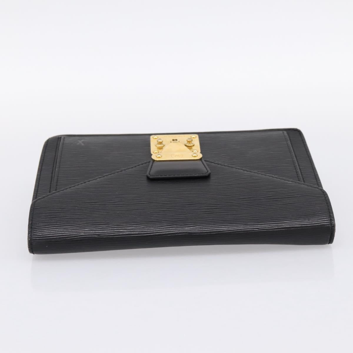LOUIS VUITTON Epi Sellier Dragonne Clutch Bag Black M52612 LV Auth BA15301
