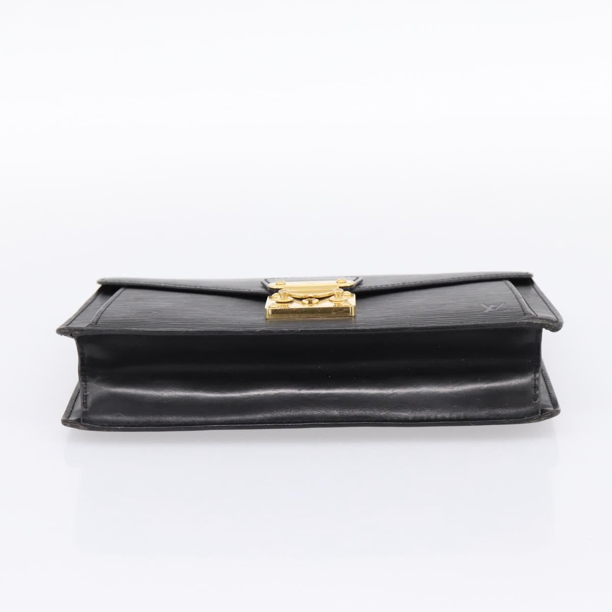 LOUIS VUITTON Epi Sellier Dragonne Clutch Bag Black M52612 LV Auth BA15301