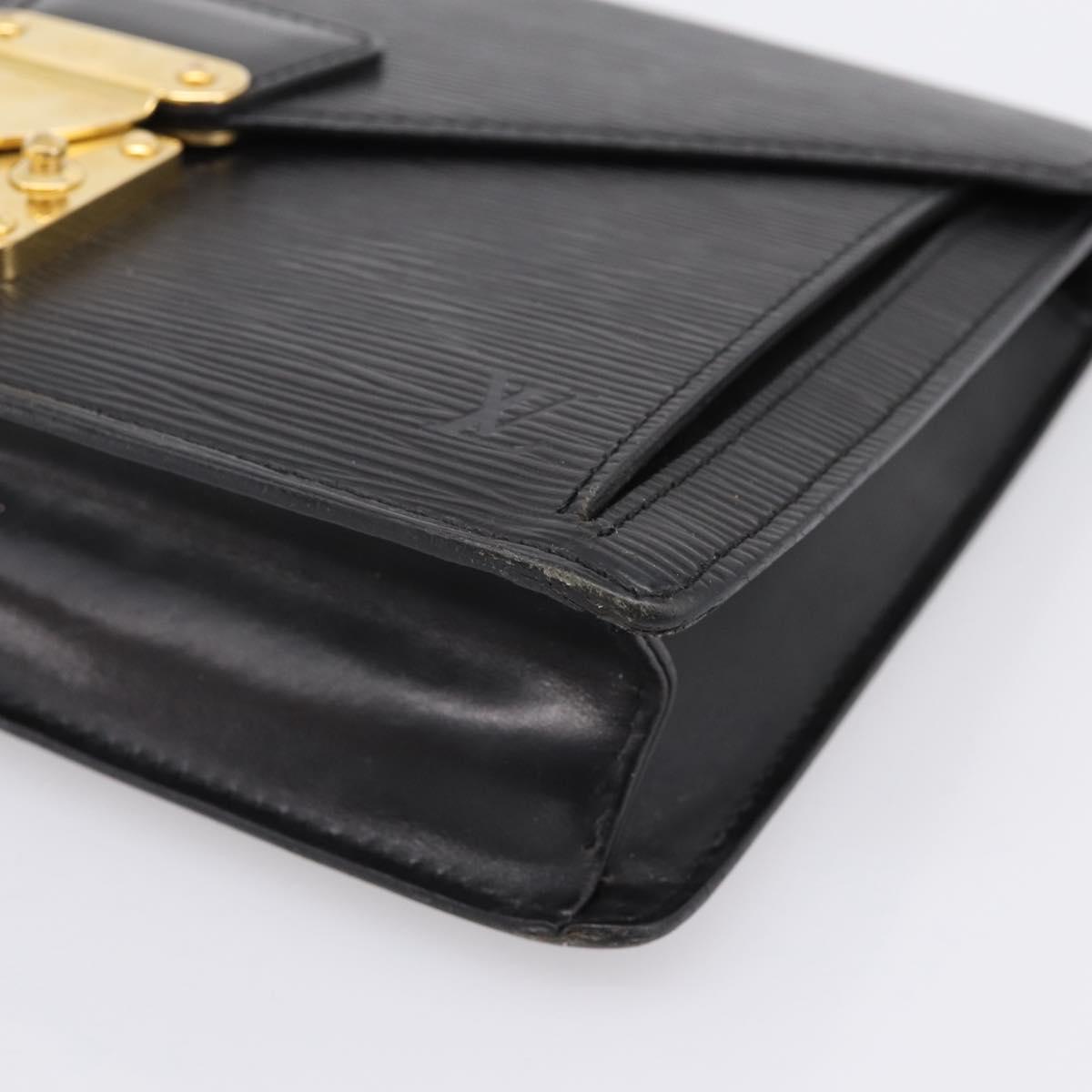 LOUIS VUITTON Epi Sellier Dragonne Clutch Bag Black M52612 LV Auth BA15301