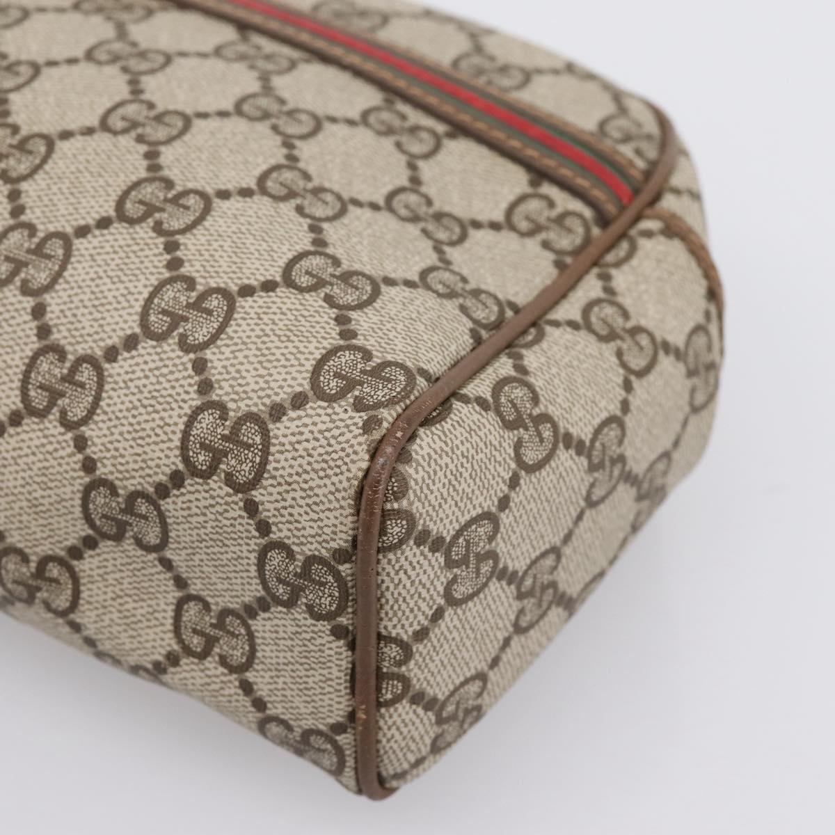 GUCCI GG Supreme Web Sherry Line Clutch Bag PVC Beige 014 904 0020 Auth BA15302