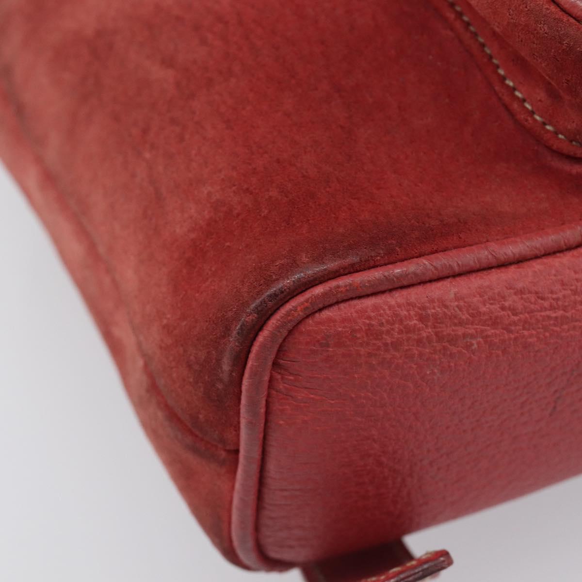 GUCCI Bamboo Backpack Suede Red Gold Tone 003 1705 0030 Auth BA15308