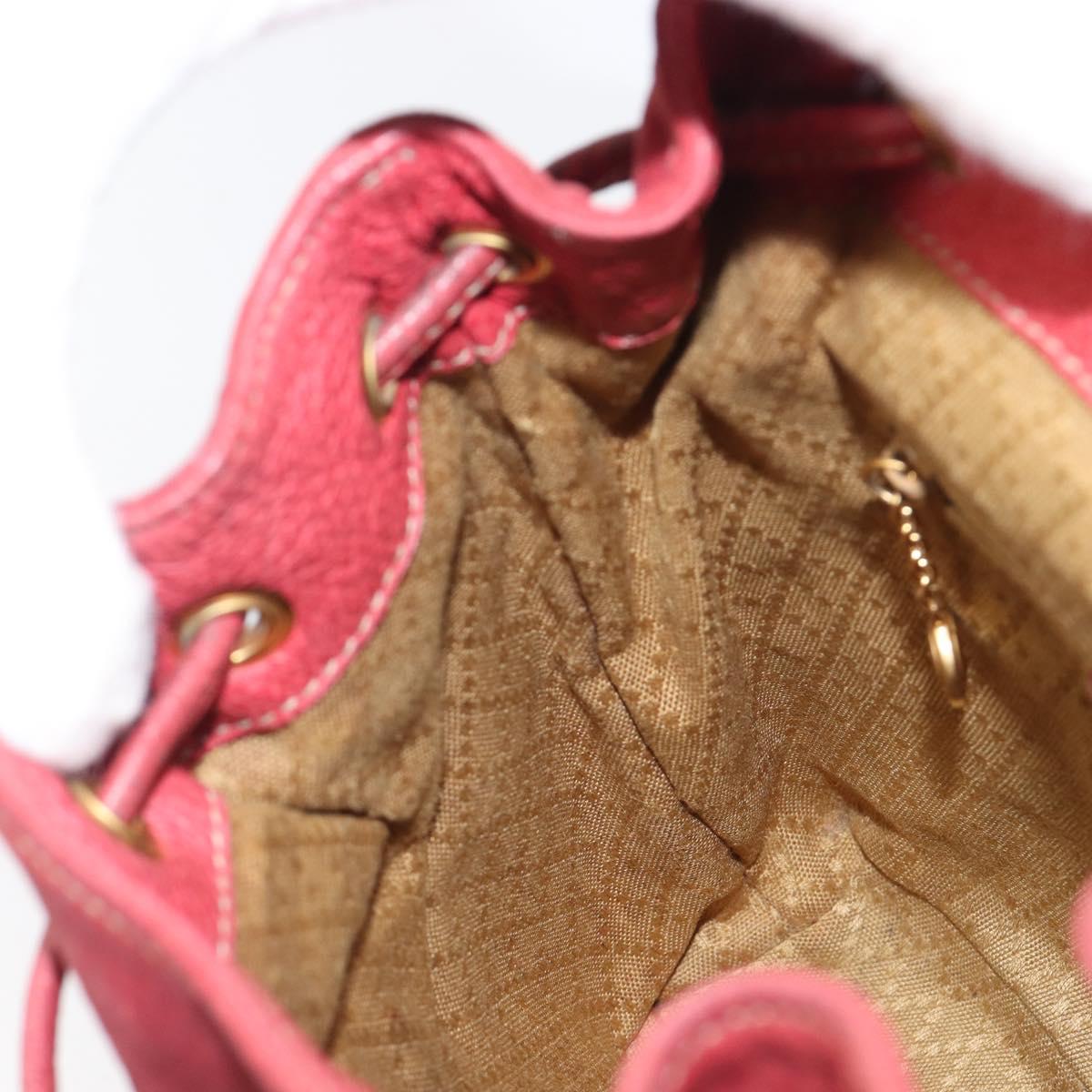 GUCCI Bamboo Backpack Suede Red Gold Tone 003 1705 0030 Auth BA15308