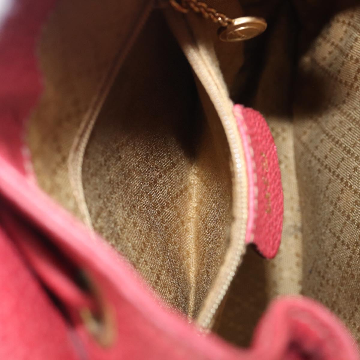 GUCCI Bamboo Backpack Suede Red Gold Tone 003 1705 0030 Auth BA15308