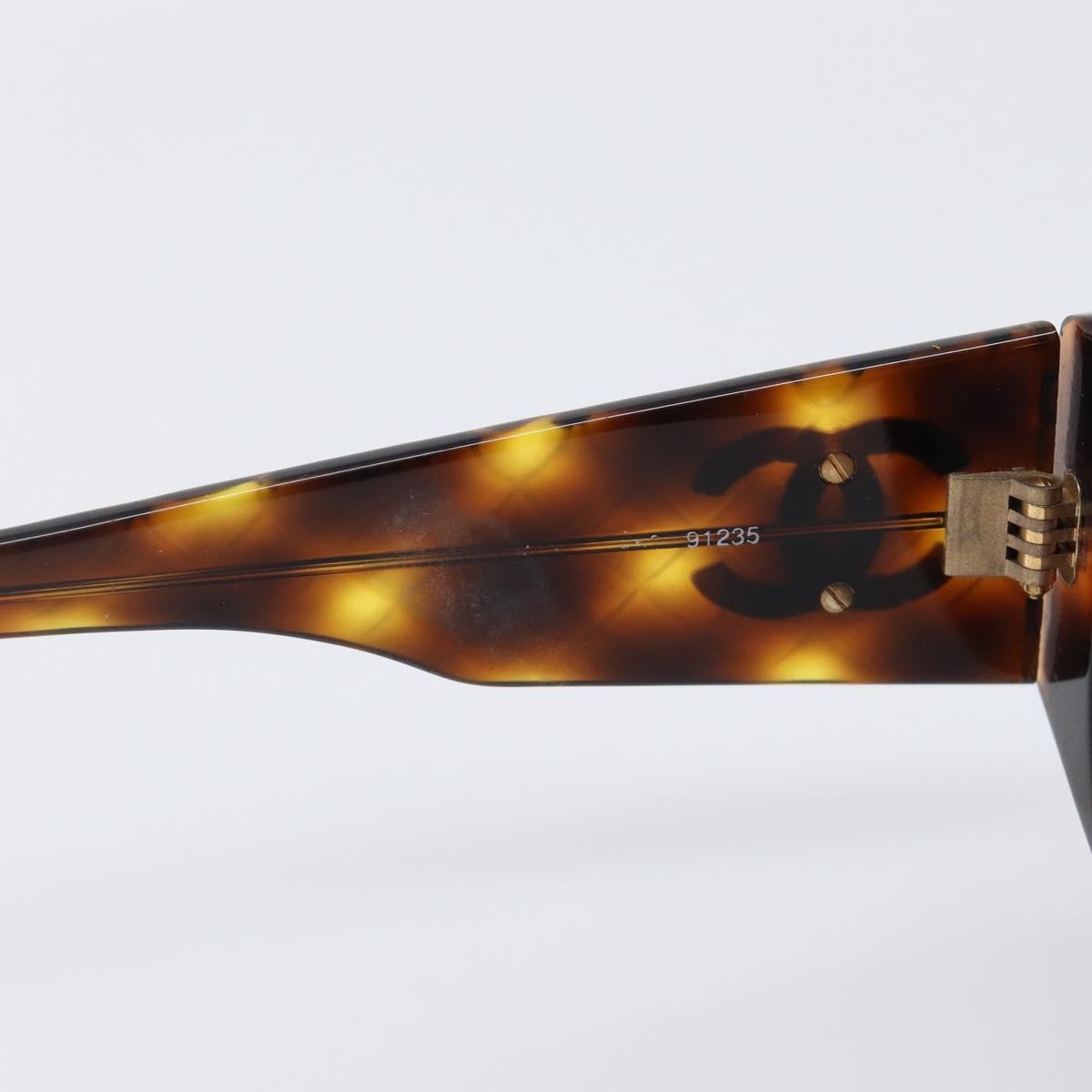 CHANEL Tortoise Pattern Sunglasses Plastic Brown Gold CC Auth BA15309