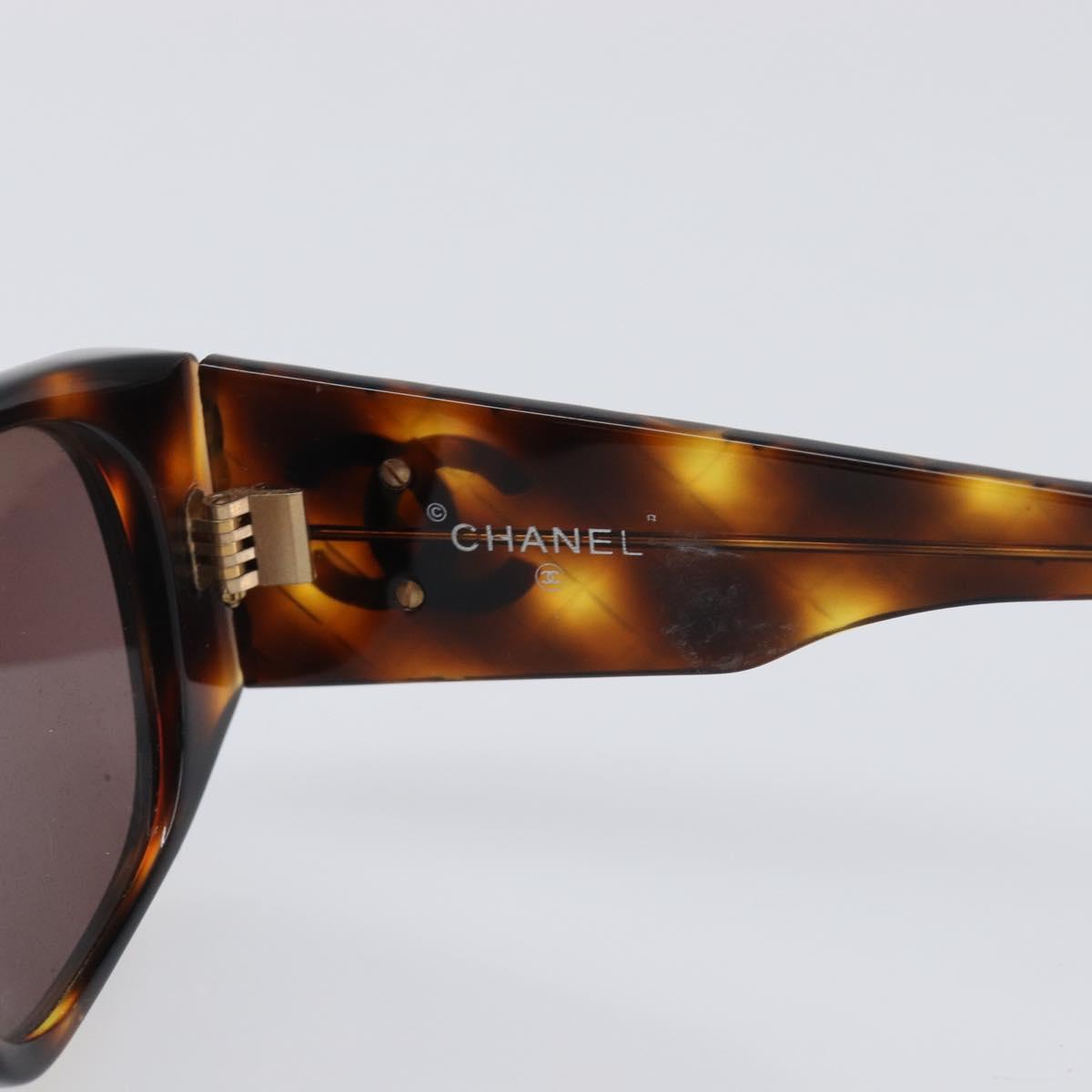 CHANEL Tortoise Pattern Sunglasses Plastic Brown Gold CC Auth BA15309