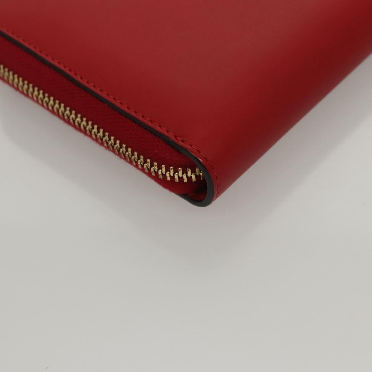 GUCCI Bamboo Long Wallet Leather Red 453158 Auth BA1531